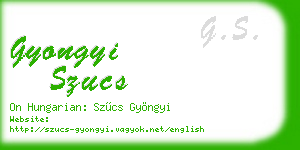 gyongyi szucs business card